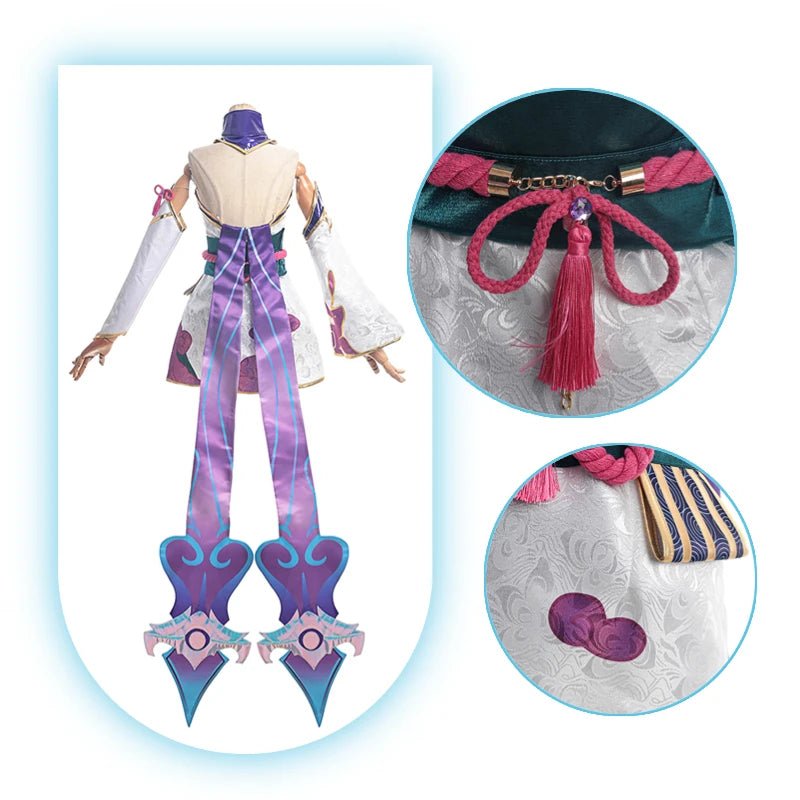 Costume Cosplay Evelynn Spirit Blossom LOL - Robe Kimono Femme Ensemble Complet avec Coiffe