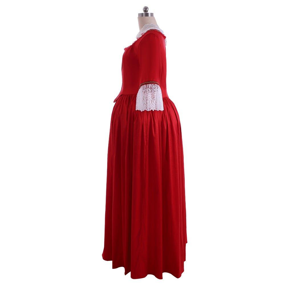 Robe de Bal Rouge Claire Randall Outlander | Costume Cosplay Style Rococo & Médiéval