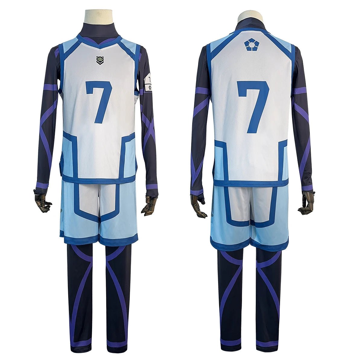 Costume Cosplay Nagi Blue Lock Saison 2 avec Wig et Maillot d'Entraînement NO.7