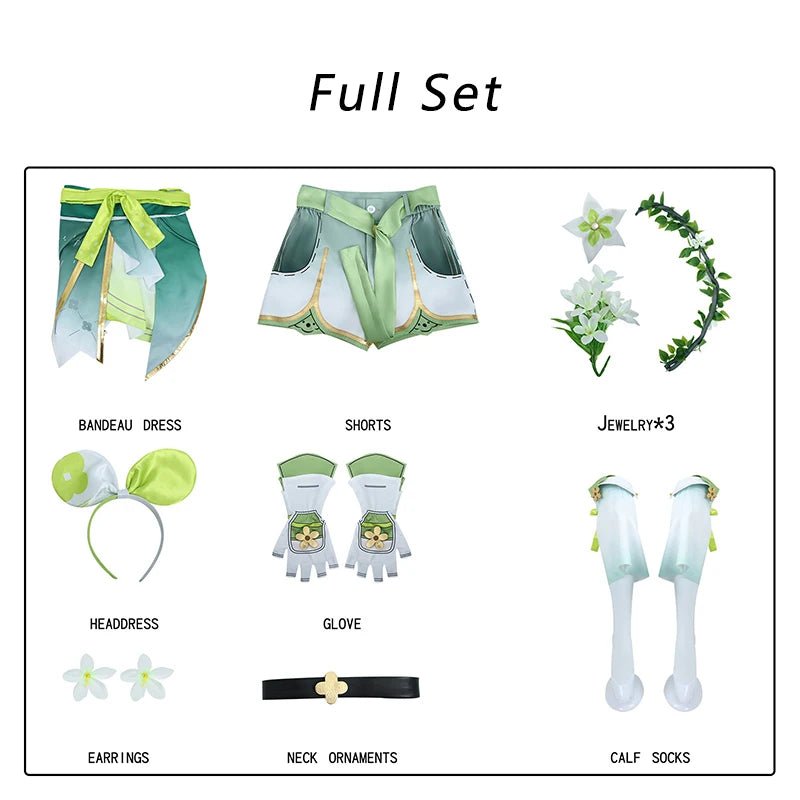 Costume Cosplay Verina de Wuthering Waves - Robe Verte Femme pour Fête d'Halloween