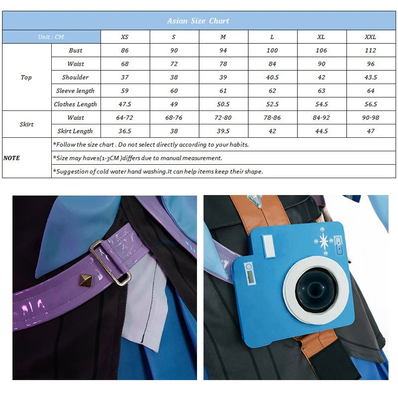 Costume Cosplay March 7th Honkai Star Rail Bleu Mignon Femme Robe Uniforme de Marin pour Halloween Carnaval Fête