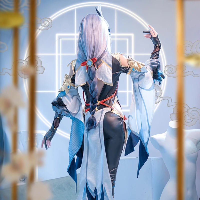 Costume Cosplay Shenhe Genshin Impact pour Femme - Ensemble Complet