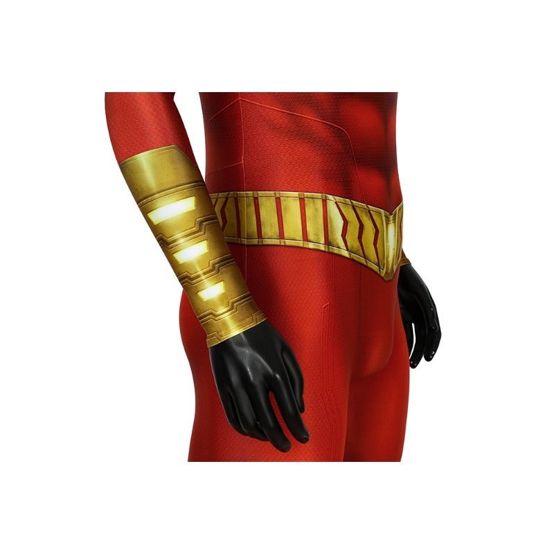 Costume Cosplay Shazam Billy Batson Captain Marvel Combinaison Zentai Serrée