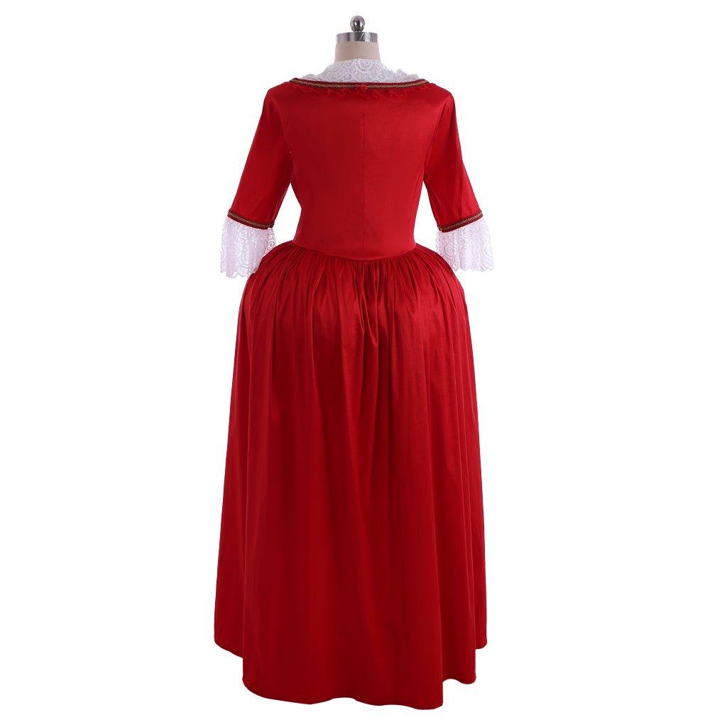 Robe de Bal Rouge Claire Randall Outlander | Costume Cosplay Style Rococo & Médiéval
