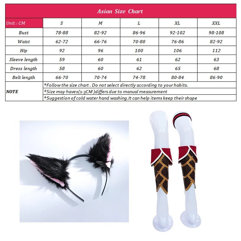 Costume Cosplay Ahri le Renard à Neuf Queues de LOL - Perruque Incluse