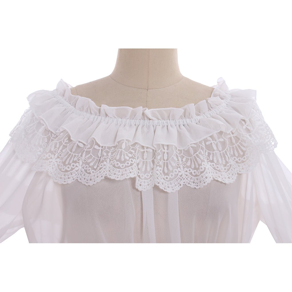 Blouse Lolita Sans Bretelles en Chiffon avec Manches Trompette pour Femmes et Filles