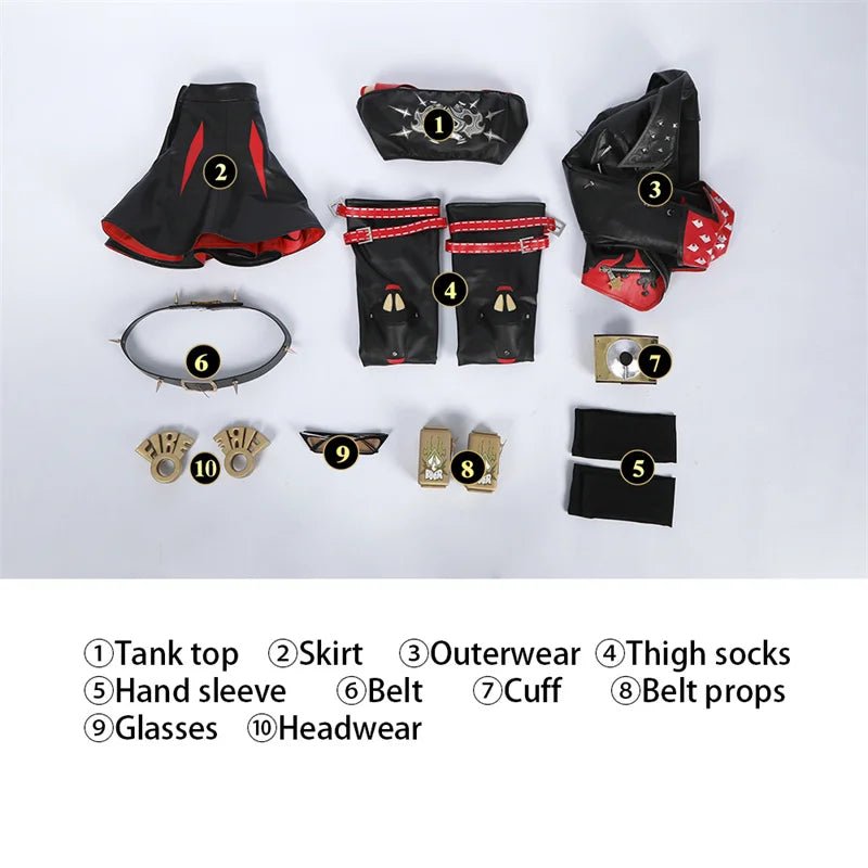 Costume Cosplay Zenless Zone Zero Burnice Blanc - Fils de Calydon Uniforme Punk pour Fête d'Halloween