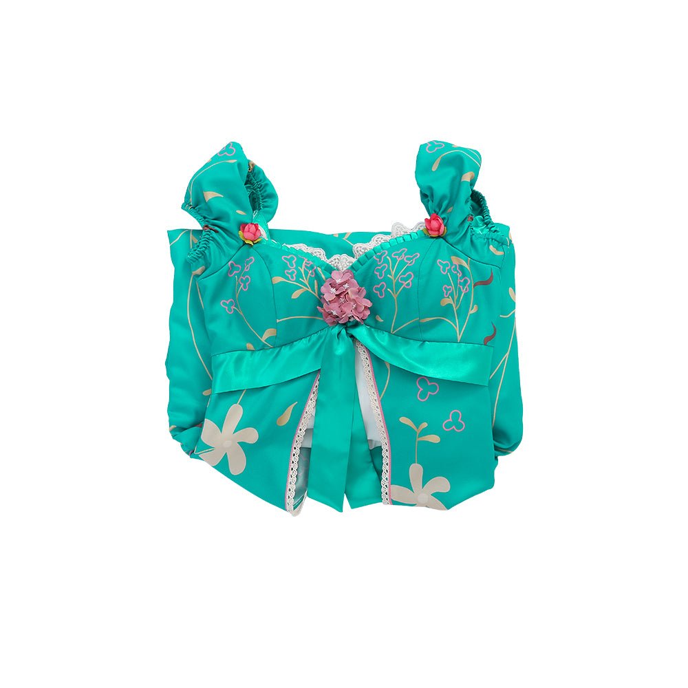 Costume Cosplay Giselle Enchantée - Robe Princesse Verte et Robe Mariee Blanche