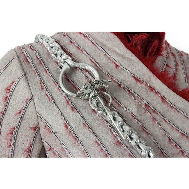 Costume Cosplay Daenerys Targaryen - Robe à Manches Longues pour Femme avec Broche pour Halloween & Fêtes