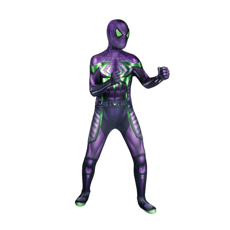 Costume Cosplay Enfant Spider Man Miles Morales Costume Règne Violet Impression HD