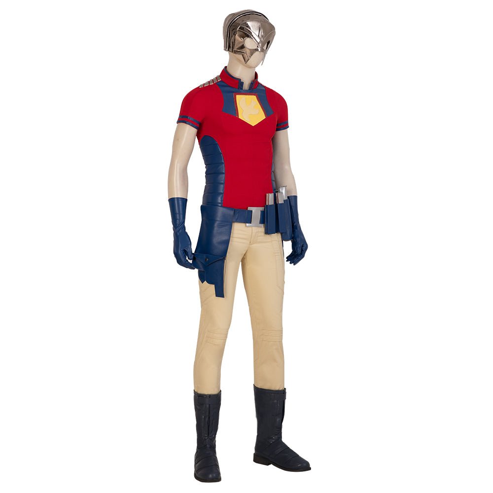 Costume Cosplay Héros du Sourire Faiseur de Paix pour Hommes - Tenue d'Halloween avec Masque, Gants, Ceinture et Accessoires de Jeu