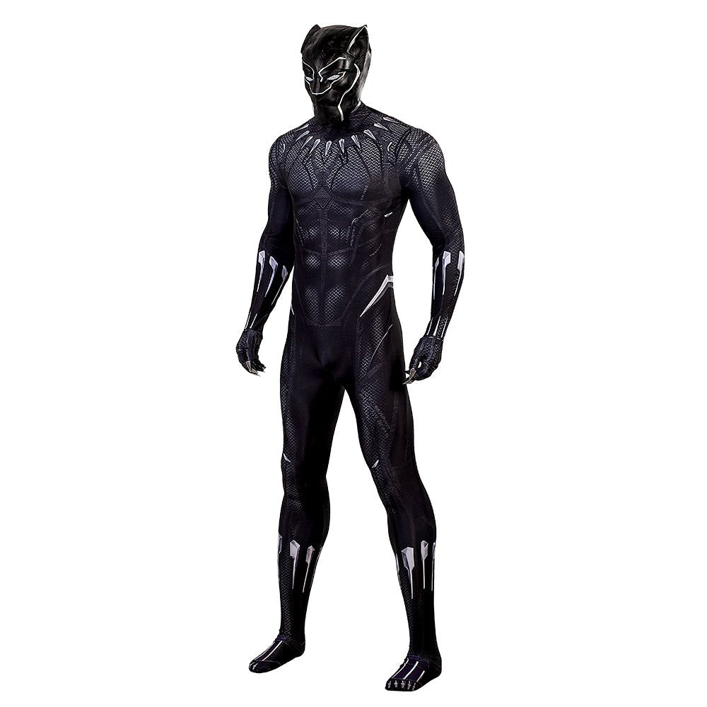 Combinaison Black Panther Costume Cosplay avec Masque pour Hommes - Costume Super Héros Marvel Halloween