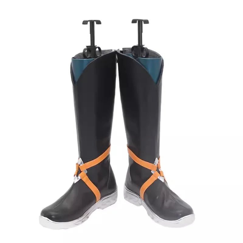 Chaussures Cosplay Yone Heartsteel de LOL pour Hommes, Bottes Hautes à Fermeture Éclair pour Fête d'Halloween