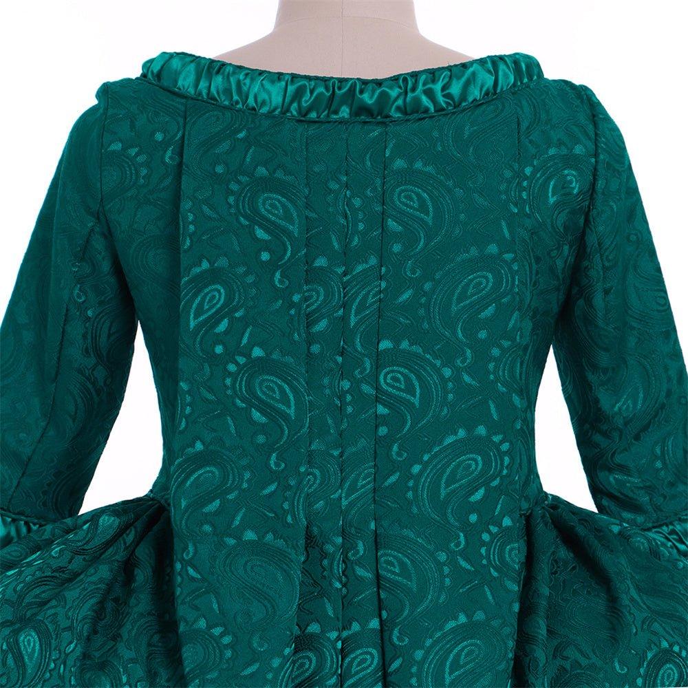 Robe en brocart vert inspirée de Marie-Antoinette du 18ème siècle par L'AniMirage