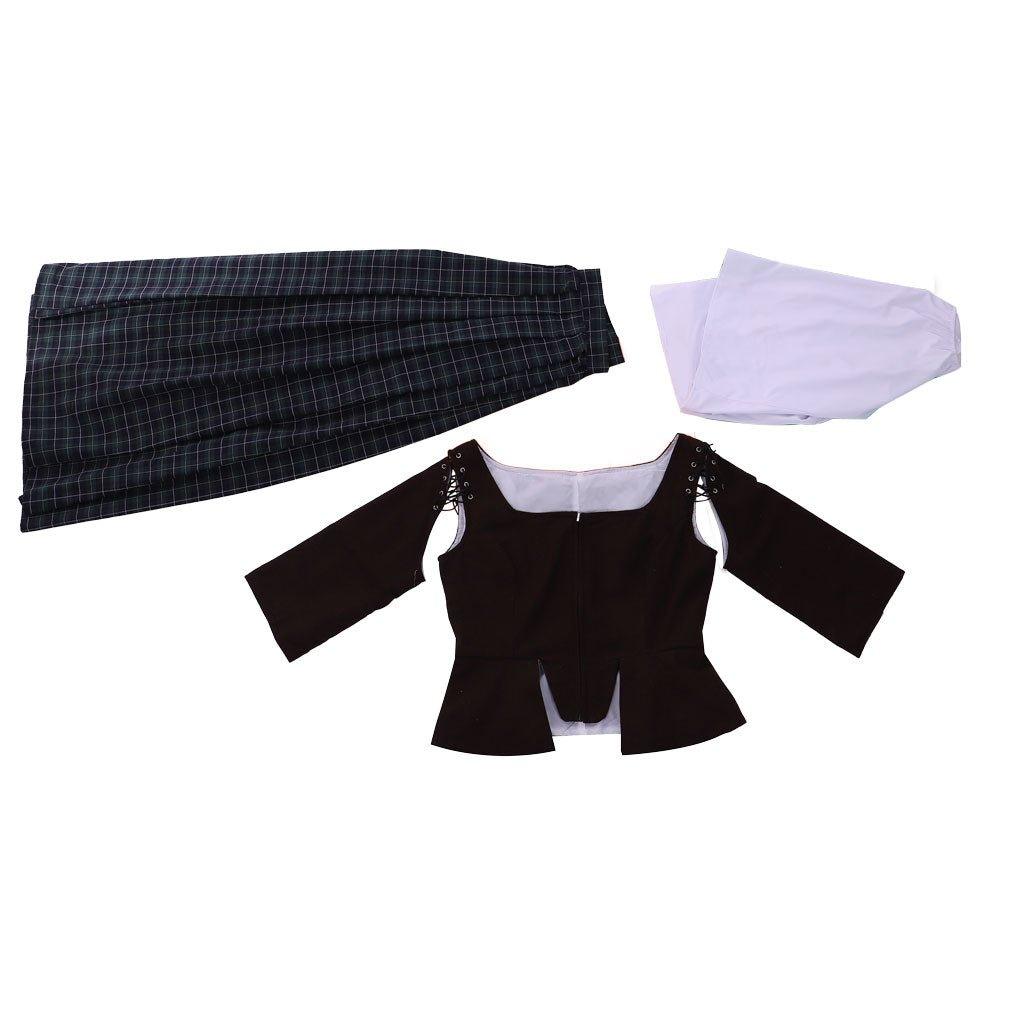 Costume Cosplay Claire Fraser Outlander | Robe Prairie Coloniale des Hautes Terres Écossaises pour Femmes Adultes