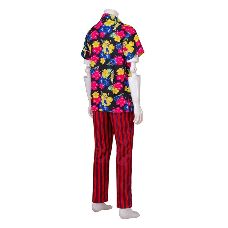 Costume de Cosplay Ace Ventura Détective pour Animaux Complet avec Chemise Hawaienne, Pantalon et Ceinture