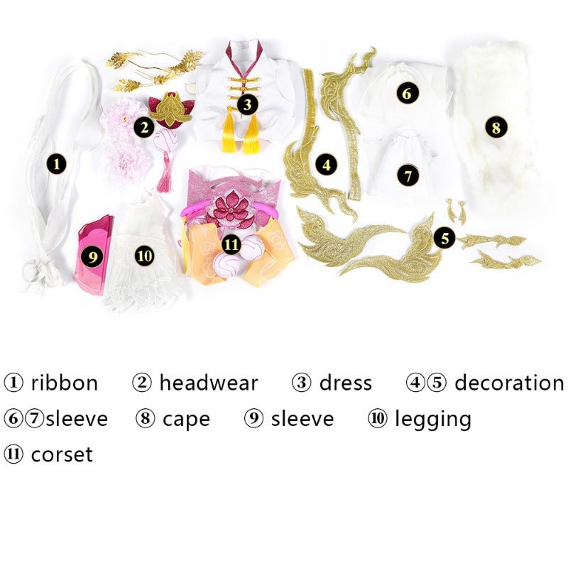 Costume Cosplay Chang E Complet pour Femmes - Fête d'Halloween et Noël