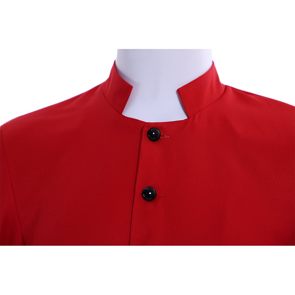 Robe de prêtre rouge pour hommes - Costume de clergé avec col droit - Vestments liturgiques