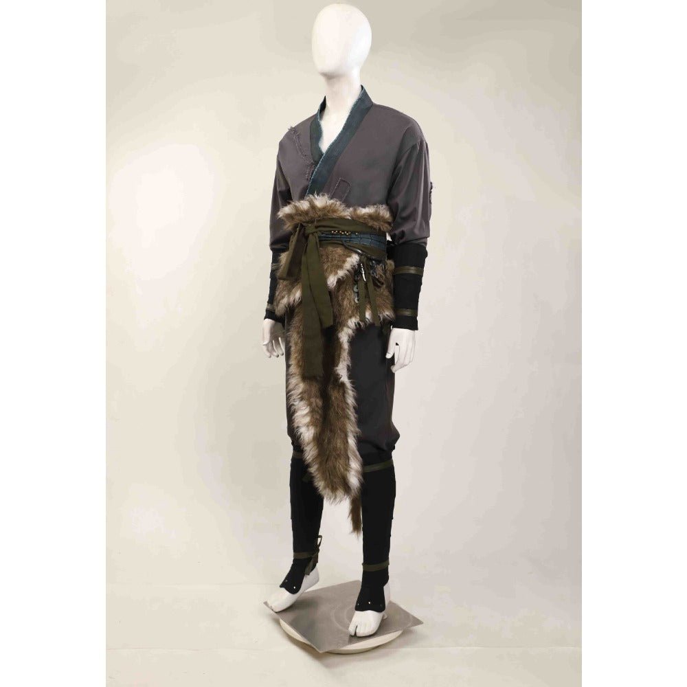 Costume Cosplay Black Myth Wukong Ceinture en Fourrure pour Halloween (Sans Gourde et Masques)