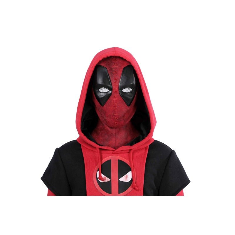 Costume Cosplay Deadpool 3 Wade Wilson Complet avec Hoodie et Sac pour Enfants et Adultes