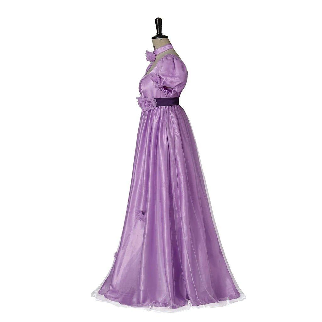 Costume Cosplay Femme Philippa Robe Violette - Une Robe de Bal Noble de Princesse Regency