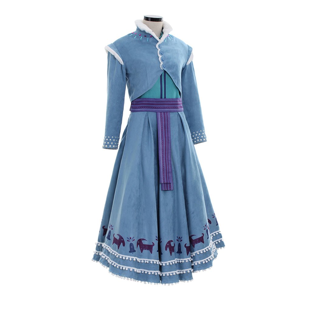 Costume Cosplay Anna Princesse | Ensemble Chemise, Jupe et Manteau pour Femmes Adultes pour Halloween et Événements Disney