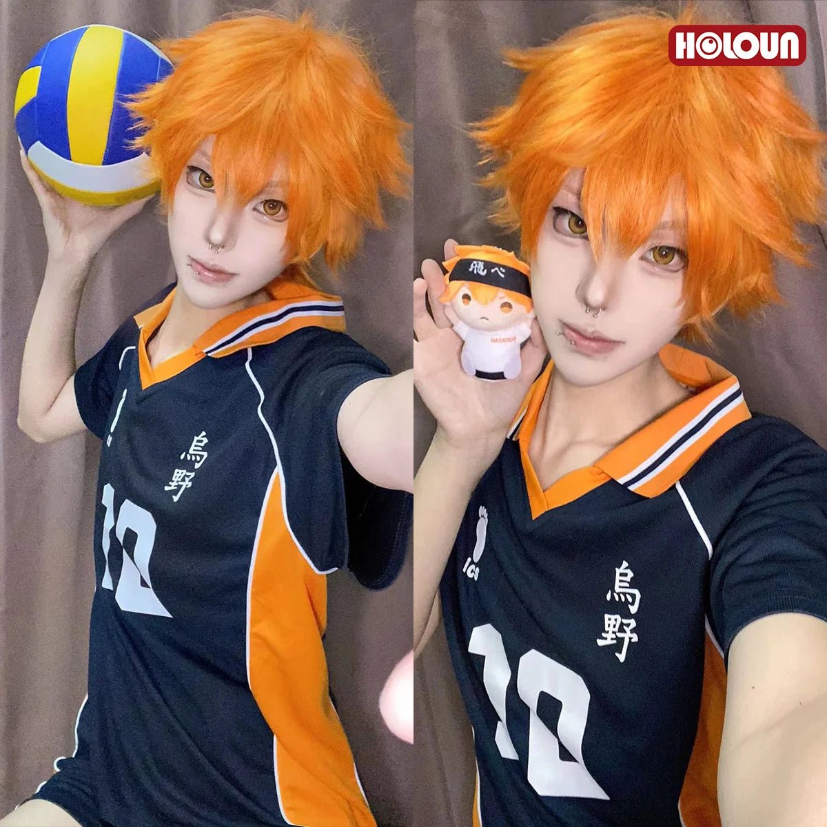 Costume Cosplay Hinata Shouyou Haikyuu - Perruque et Maillot Karasuno No.10 Volleyball pour Fans d'Anime
