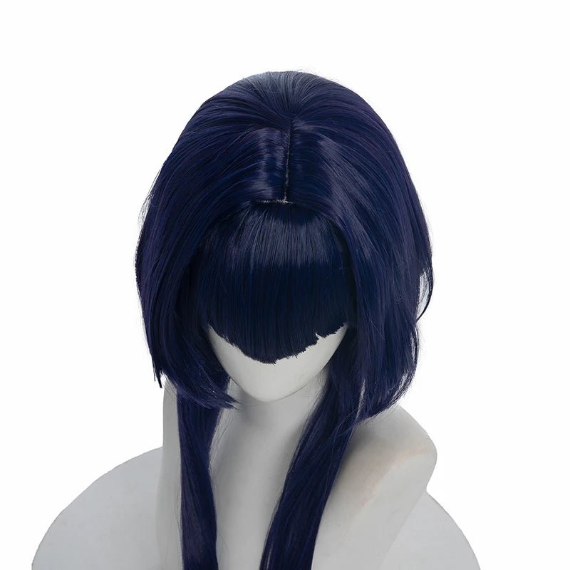 Perruque Cosplay Candace Genshin Impact Bleu Foncé Violet Droit - Perruques Synthétiques Résistantes à la Chaleur pour Femmes