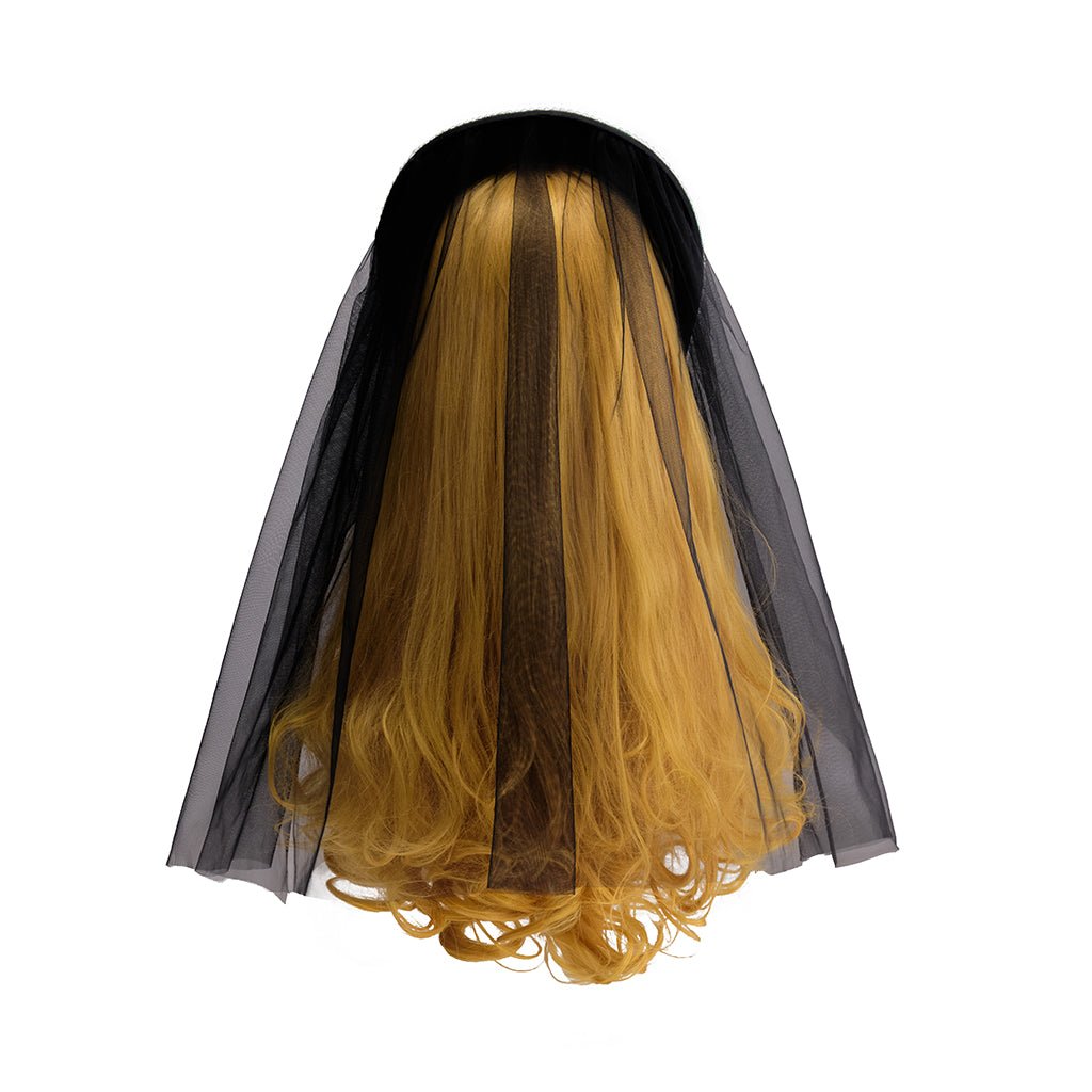 Chapeau Tudor Bleu avec Voile Noir Costume Cosplay – Élégant Couvre-chef Historique Renaissance pour Reconstitutions et Événements Thématiques