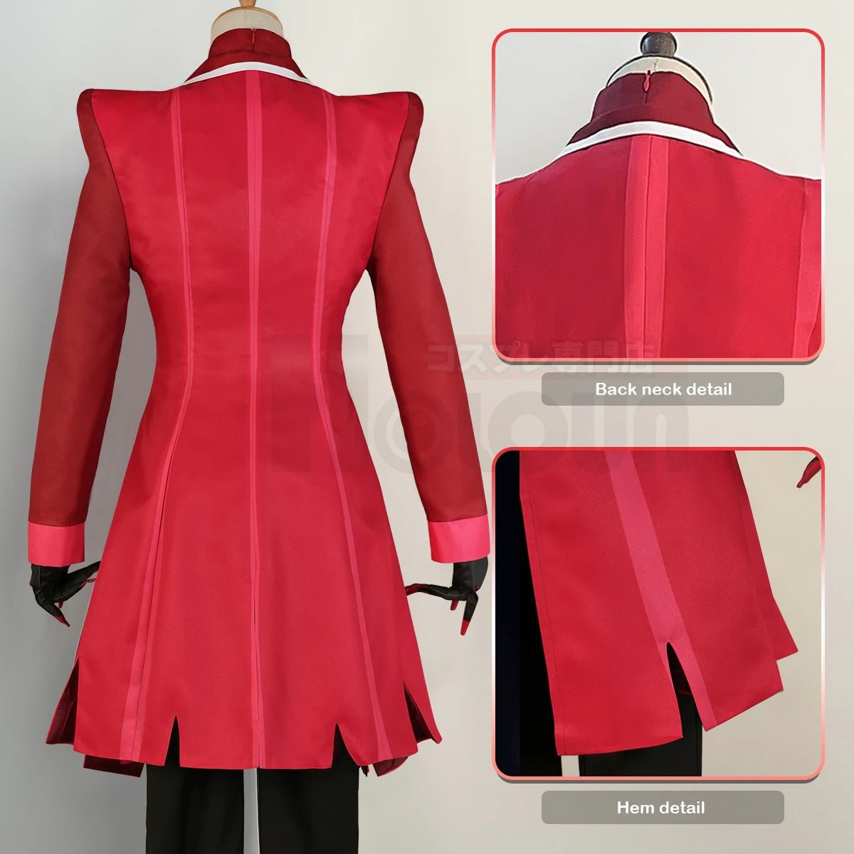 Perruque Cosplay Alastor Hazbin Hotel en Fibre Synthétique Ajustable pour Halloween et Conventions