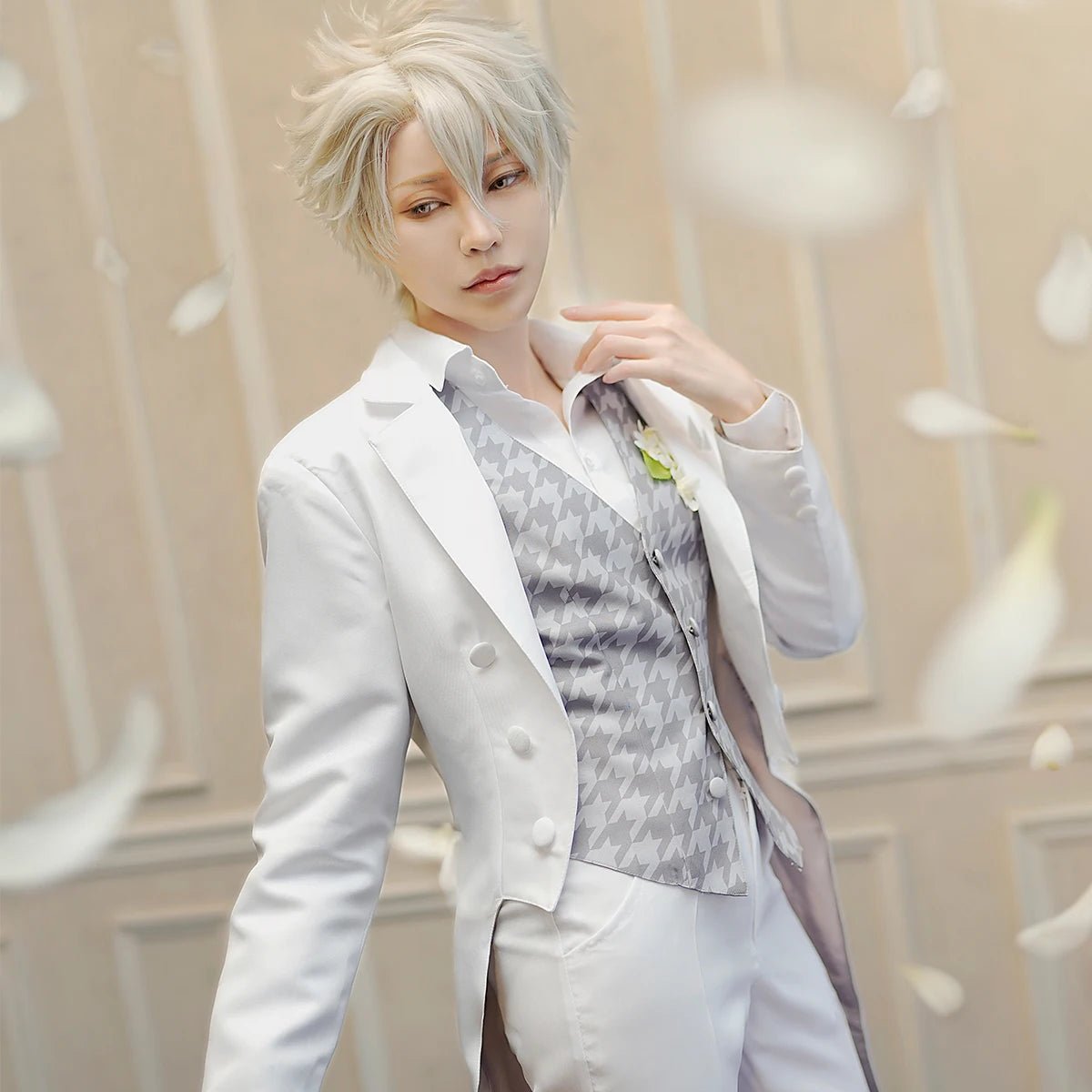 Costume Cosplay Nagi de Blue Lock avec Perruque et Tuxedo
