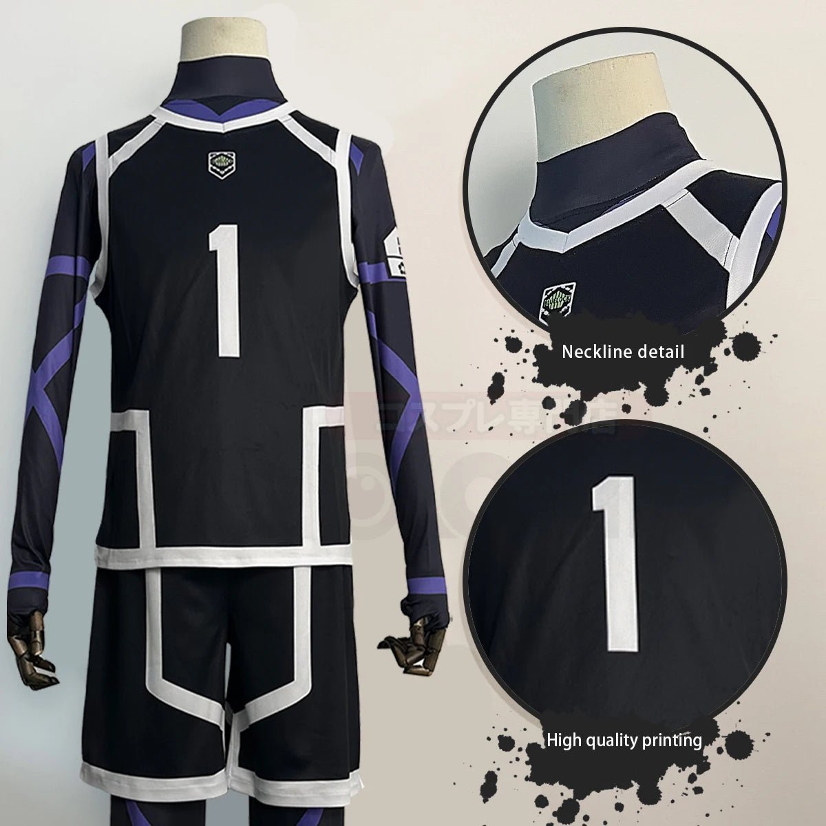 Costume Cosplay Rin Itoshi Blue Lock Saison 2 - Uniforme Football et Perruque