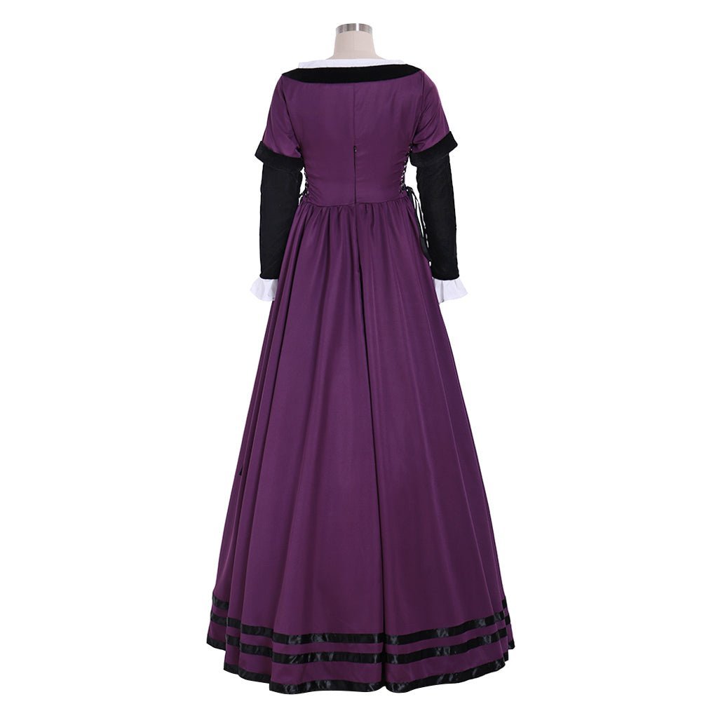 Robe Violette Régence Médiévale Renaissance Noble Costume Femme pour Théâtre et Fêtes