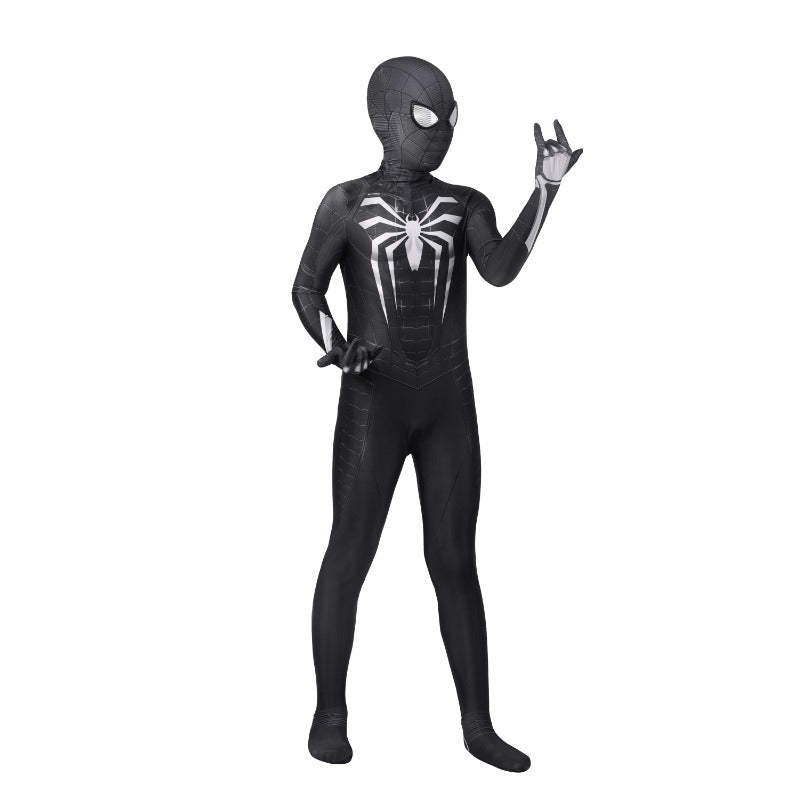 Costume Cosplay Spider-Man PS4 Avancé Noir pour Enfants, Tenue Halloween