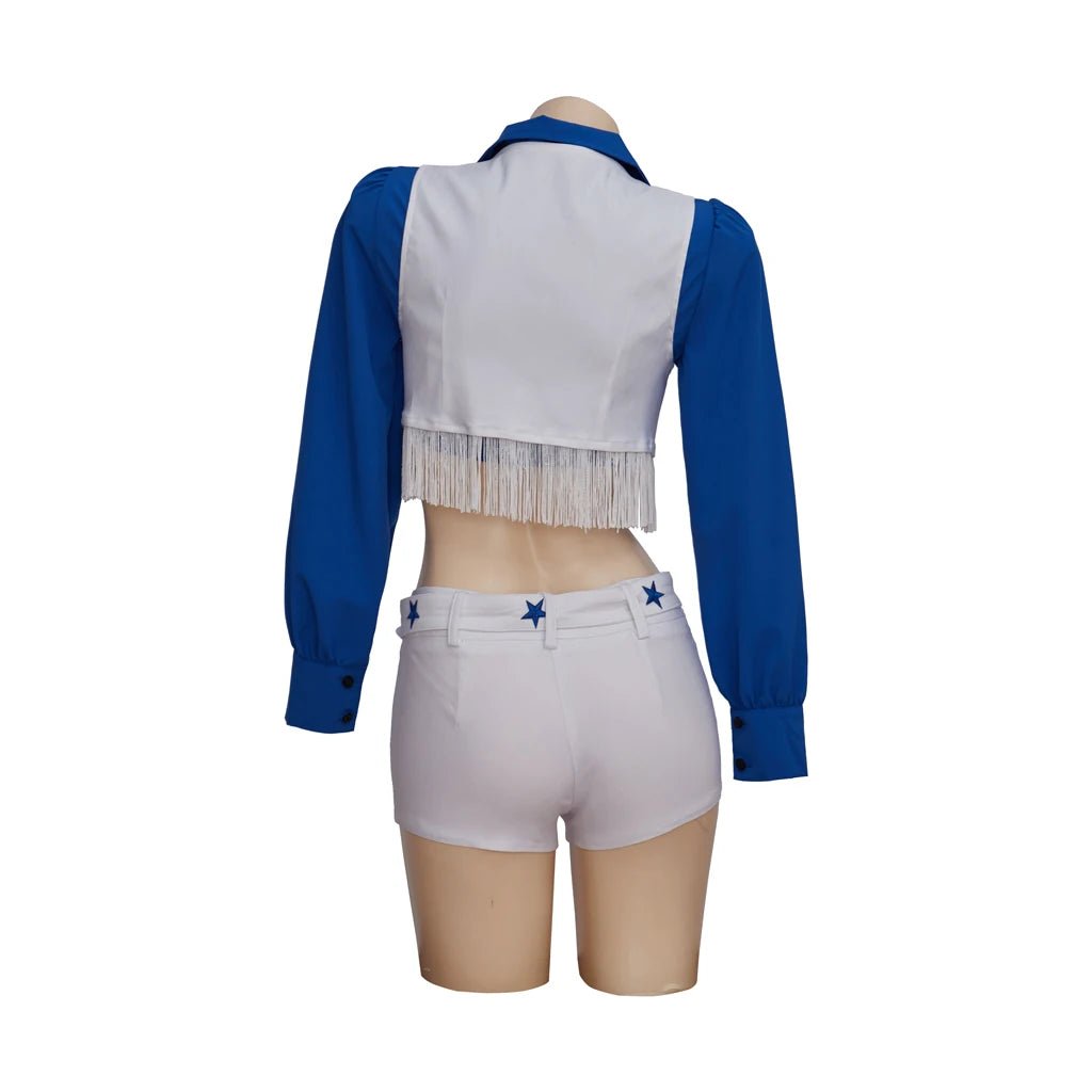 Costume de Cheerleader des Dallas Cowboys - Veste, Chemise, Short, Ceinture