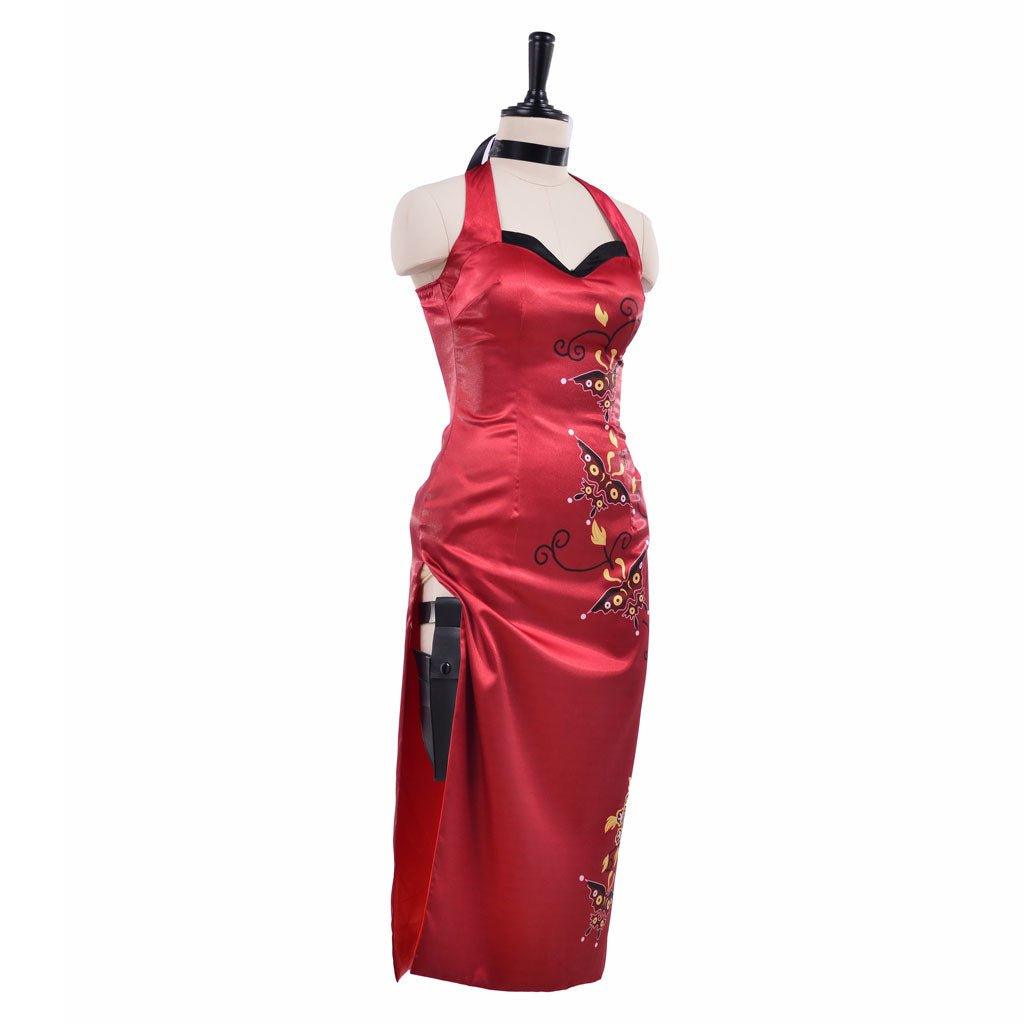 Costume Cosplay Ada Wong Robe Cheongsam Rouge Imprimée | Resident Evil Film