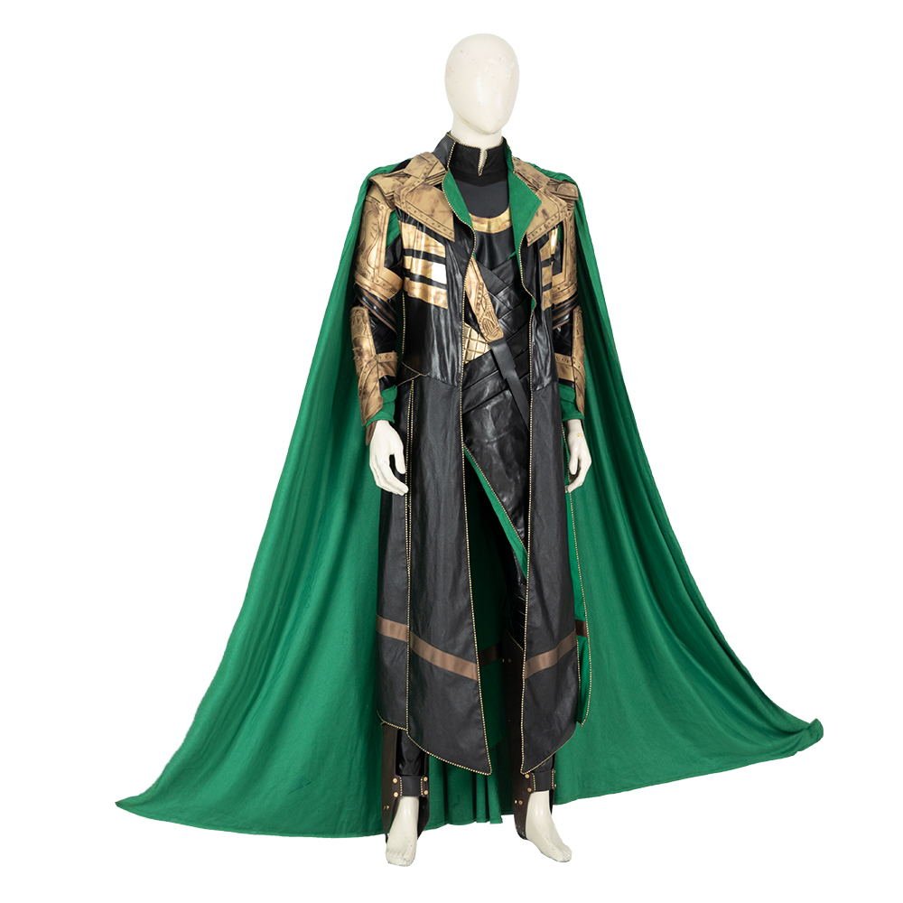 Costume Cosplay Loki de Haute Qualité, Armure de Combat, Combinaison Endommagée, Casque pour Halloween