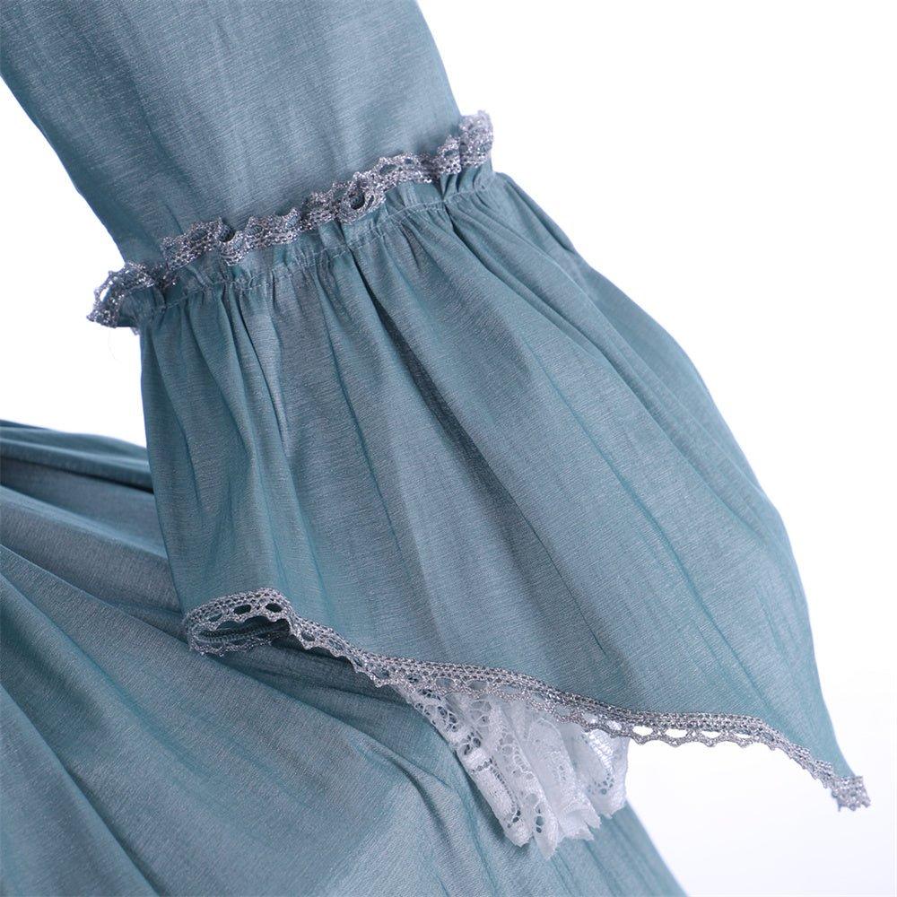 Robe Rococo Marie Antoinette du 18e siècle - Élégante robe bleue à dentelle