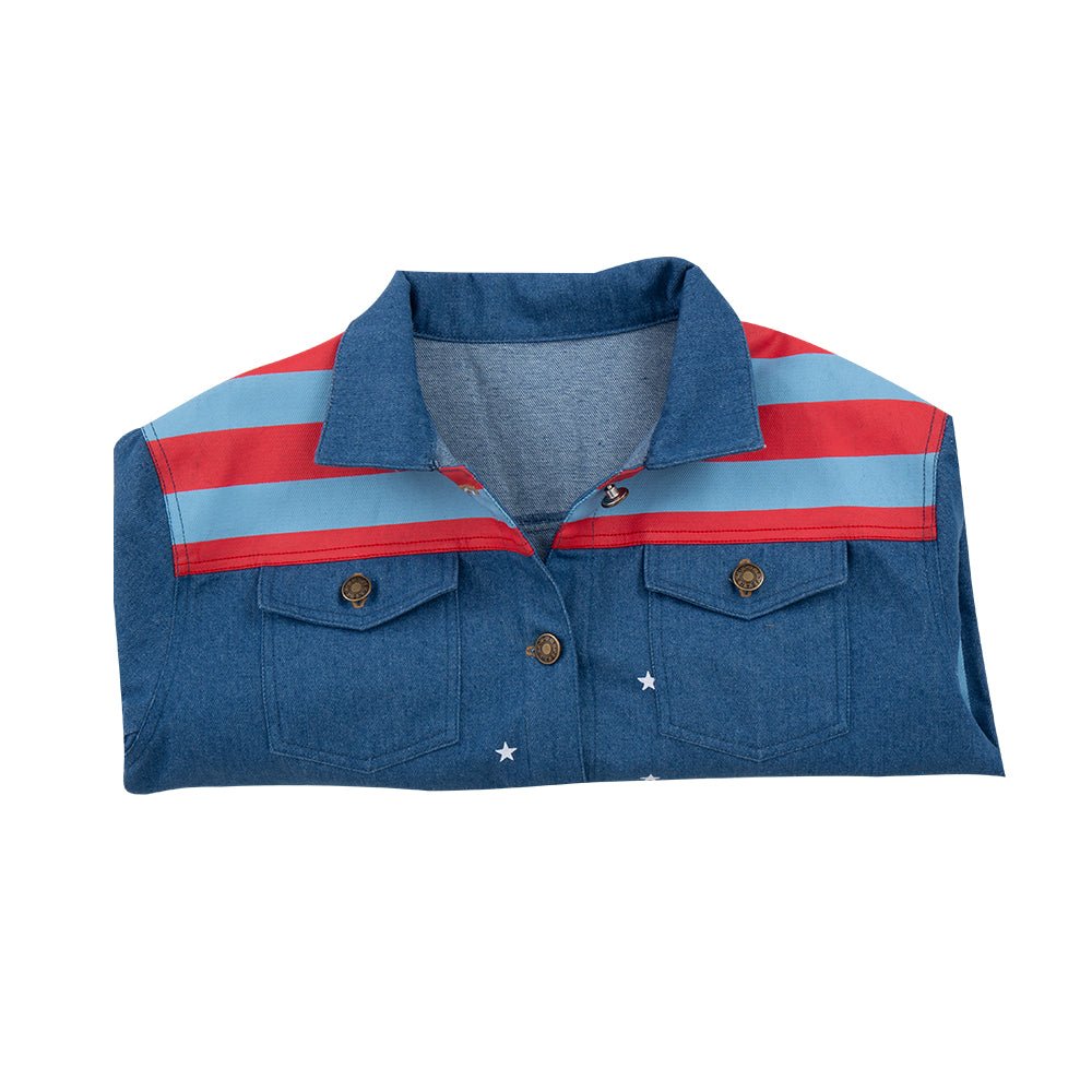 Veste en Denim Miss America Chavez – Costume Cosplay Marvel Multivers, Tenue d'Halloween