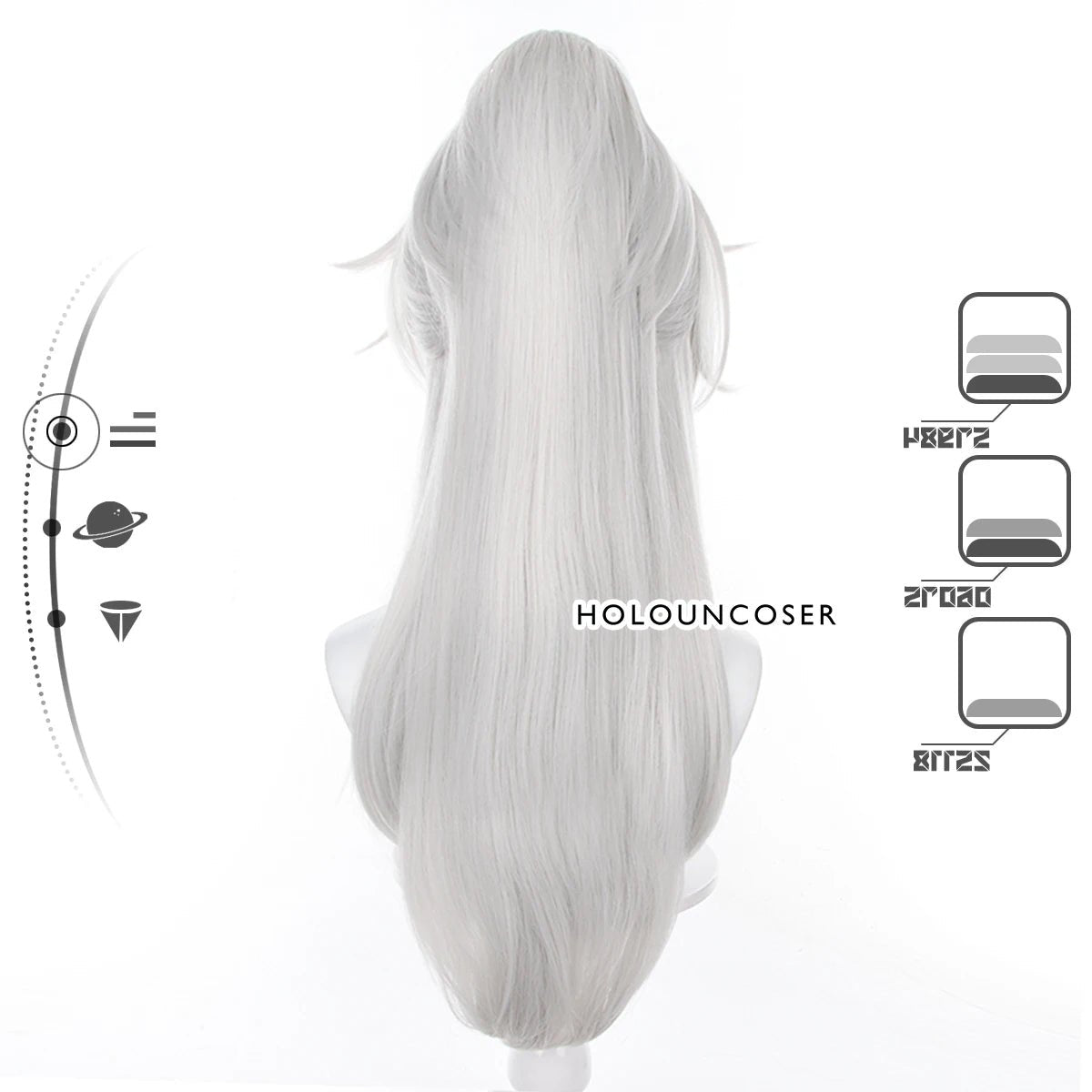 Perruque Cosplay Jing Yuan Honkai Star Rail Résistance à la Chaleur Réseau Rose Fibre Synthétique