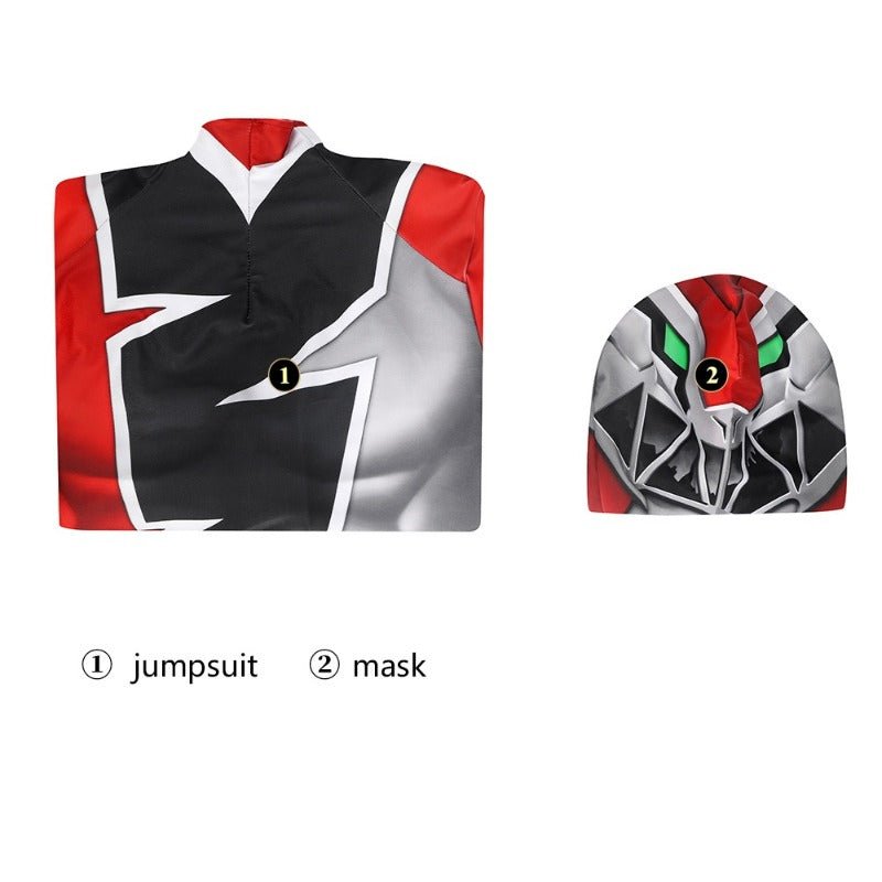 Costume Cosplay Ranger Rouge KISHIRYU SENTAI RYUSOULGER Combinaison en Spandex