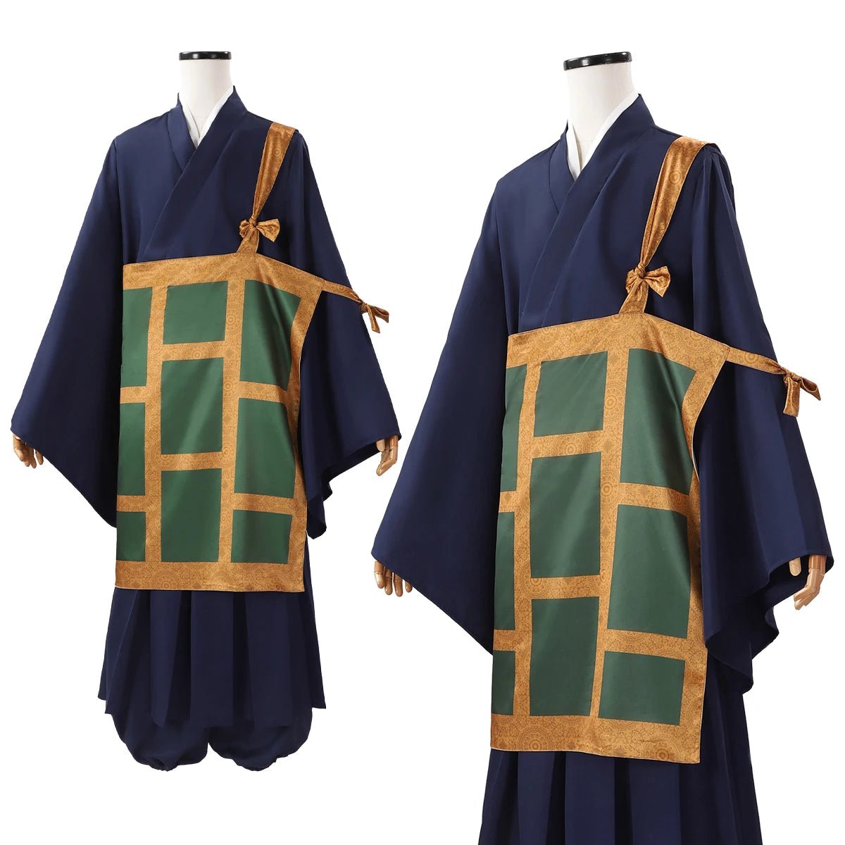 Costume Cosplay Suguru Geto Jujutsu Kaisen - Kimono Bleu Foncé avec Perruque