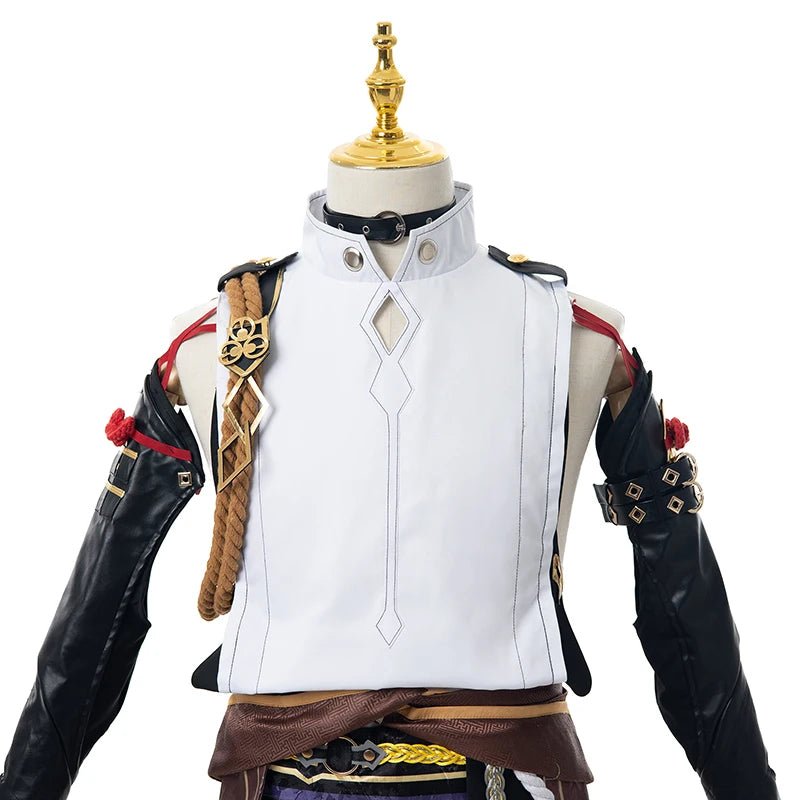 Costume Cosplay Shikanoin Heizou Genshin Impact Brun Homme - Ensemble Complet pour Halloween et Conventions