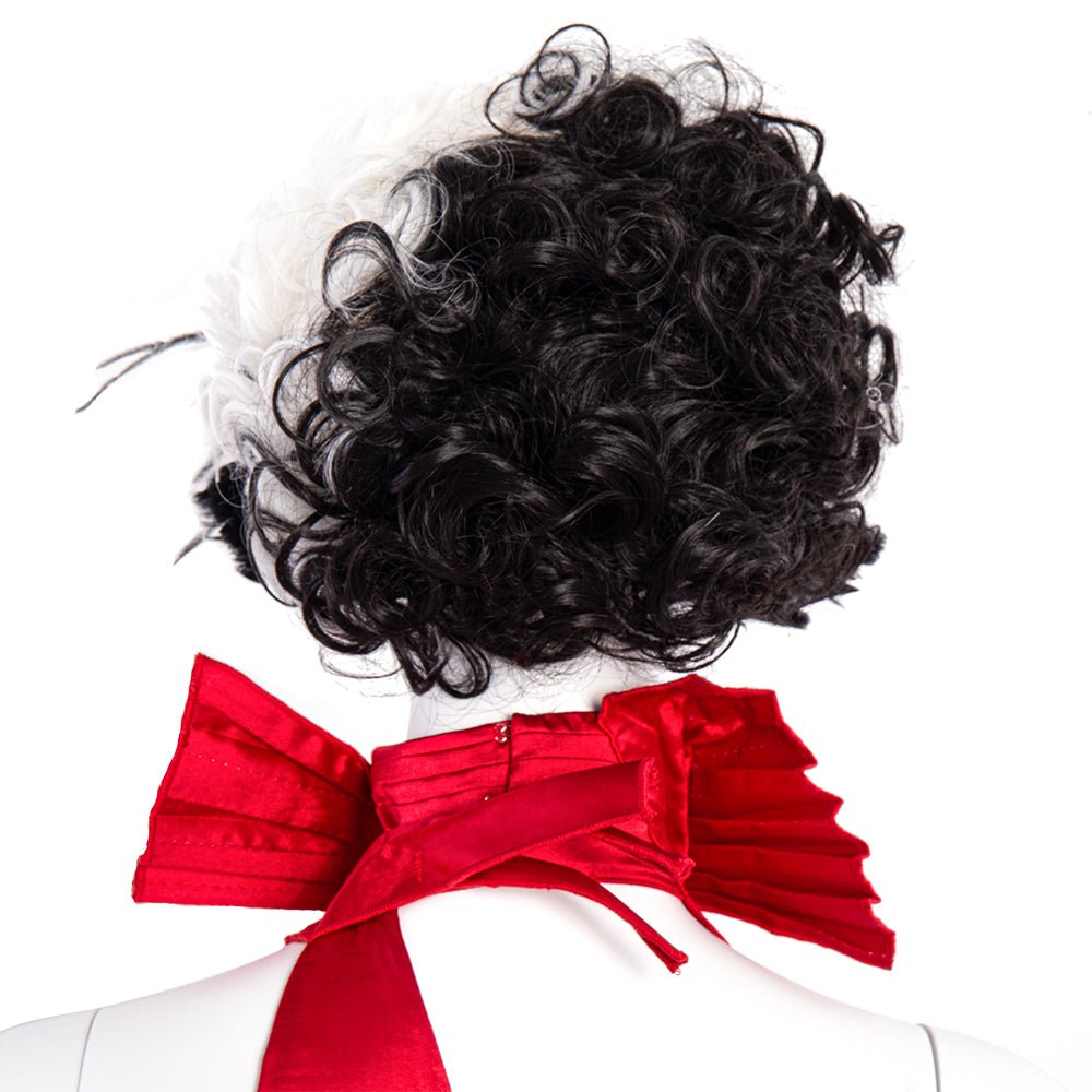 Costume Cosplay Cruella Femme, Robe Rouge pour Fête d'Halloween, Personnalisé