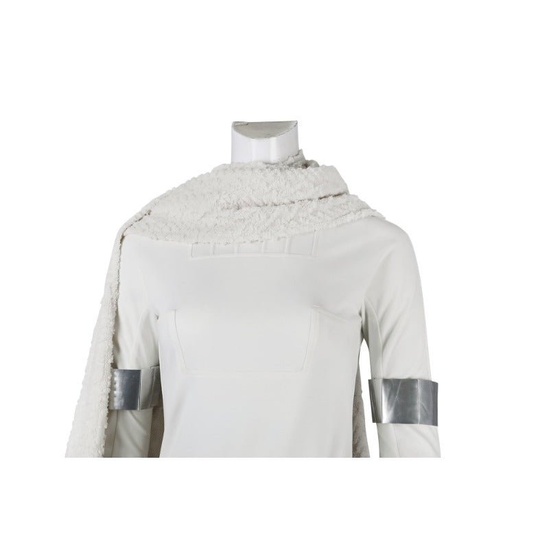Costume Cosplay Reine Amidala Padmé - Tenue de Combat Blanche avec Cape pour Femmes