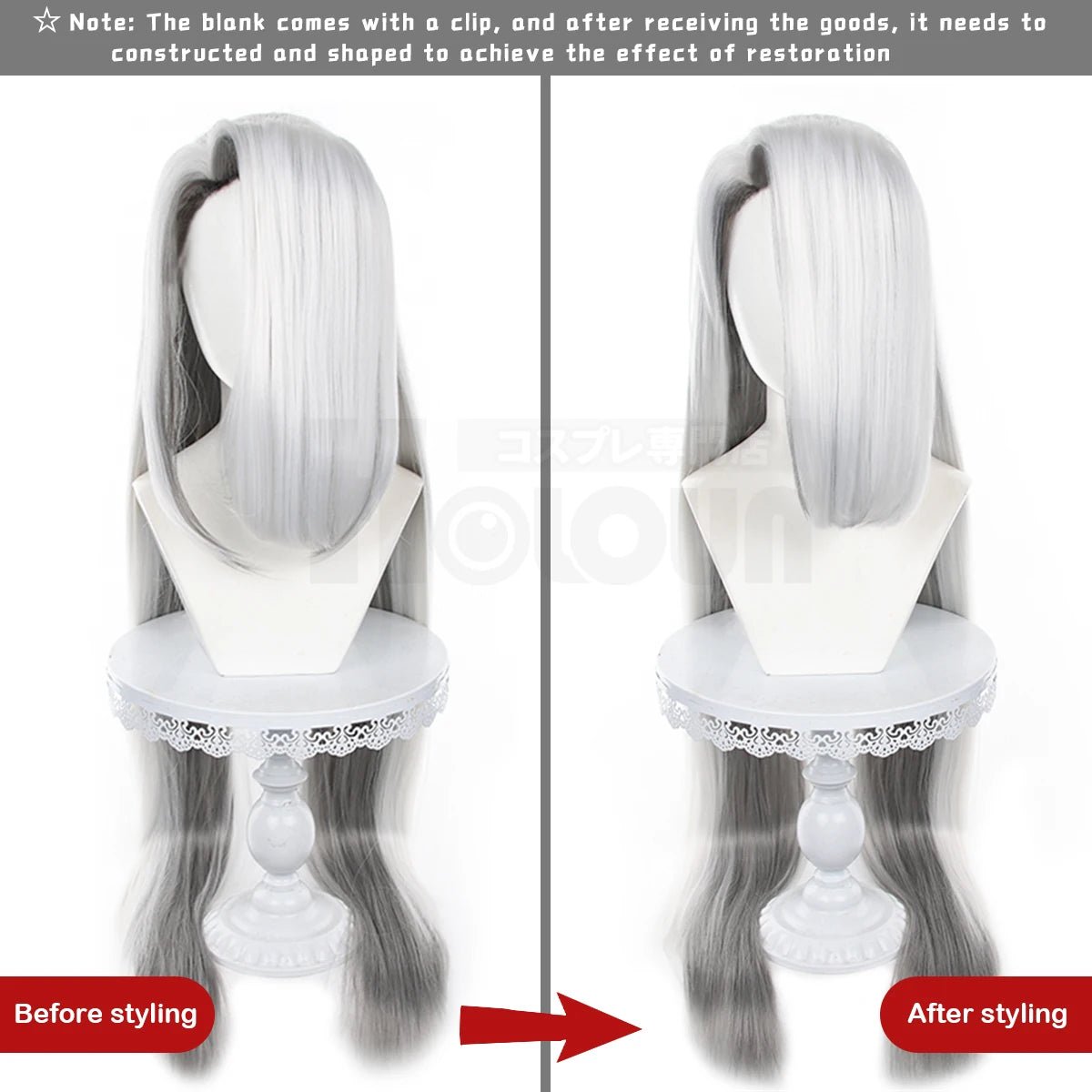 Perruque Cosplay Vaggie Hazbin Hotel Style Longue en Fibre Synthétique Ajustable pour Costume Halloween