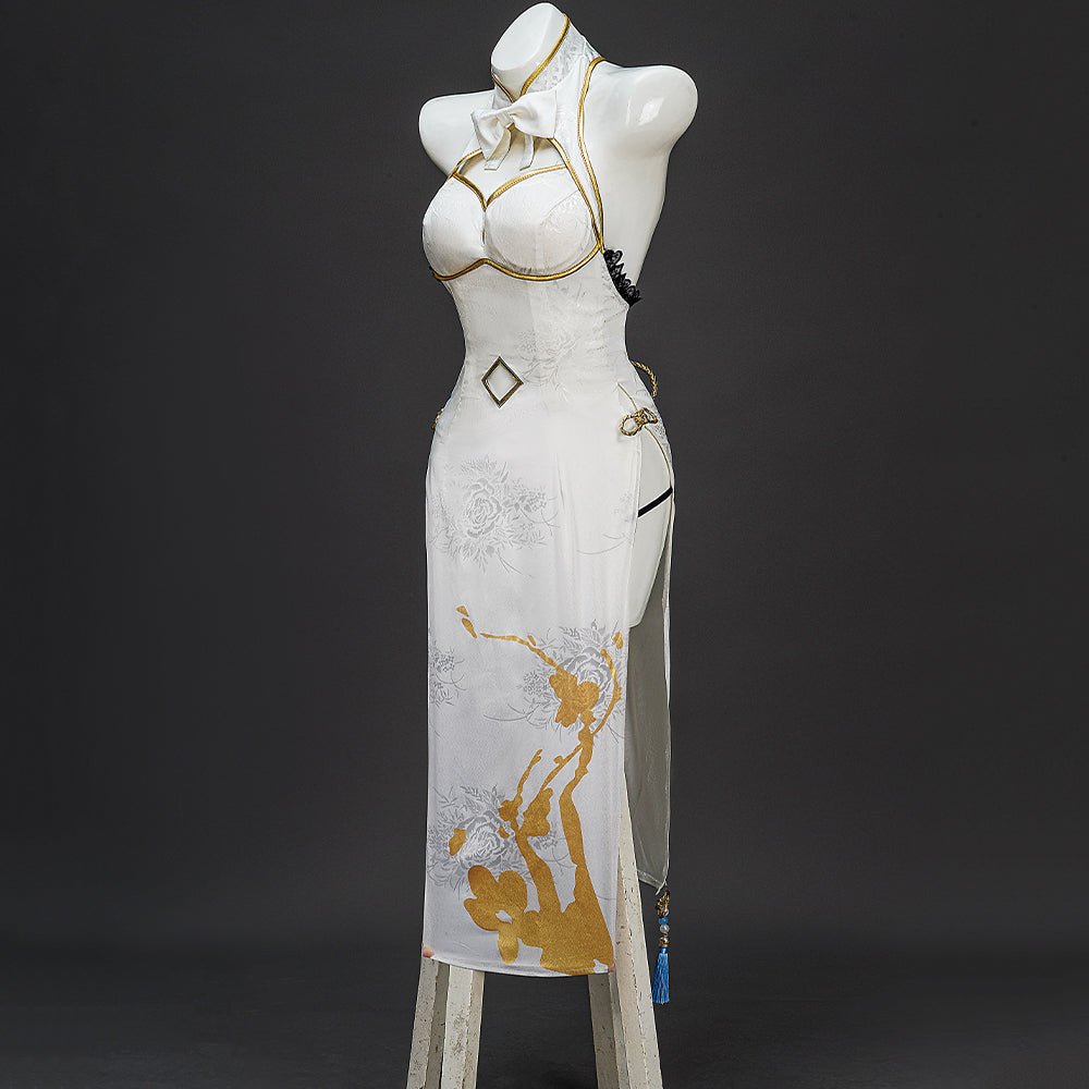 Costume Cosplay Emilia Re:Zero pour Femme – Robe Anime avec Accessoire de Tête pour Halloween et Fêtes