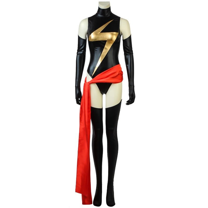 Costume de Superhéroïne Ms.Shiny - Ceinture Rouge Cosplay Film Halloween pour Femmes