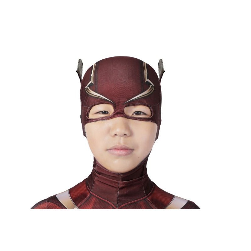 Costume Cosplay The Flash Barry Allen pour Enfant Halloween Combinaison Masque Impression 3D