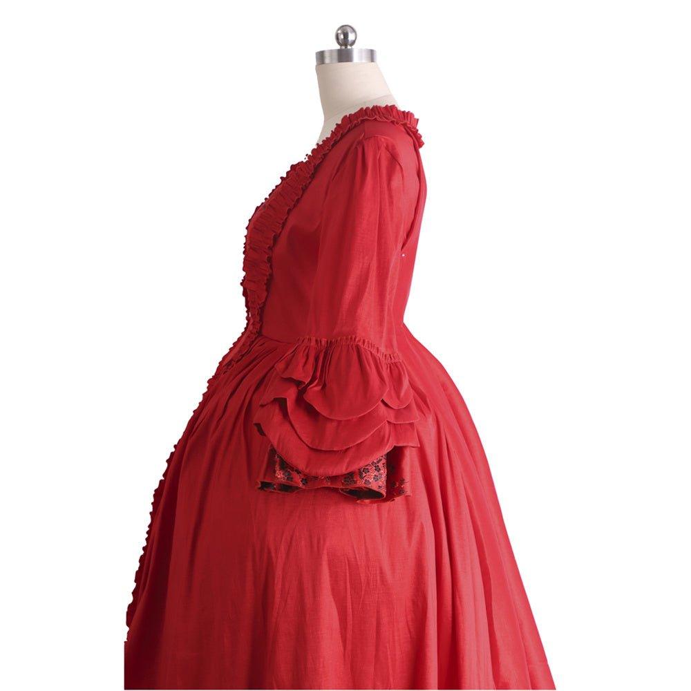 Robe Rococo Rouge du 18ème Siècle avec Dentelle - Style Majestueux Marie Antoinette de L'AniMirage